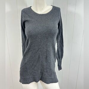 NWT Athleta Womens Sz XXS Sweater Gray Knit Cashmere Cotton Kitta Tunic Scoop